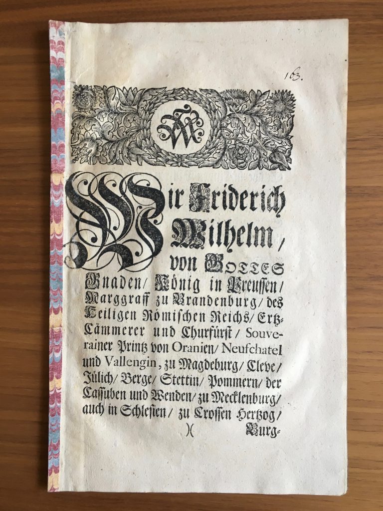 Edikte Jagdedikte Friedrich Wilhelms I. – Jagdschloss Stern